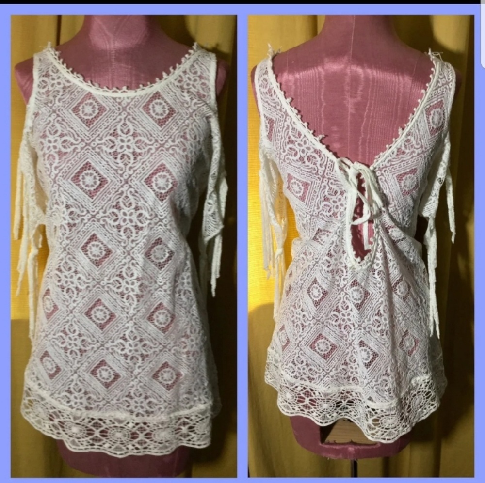 Lace Crochet Free People Dress Top XS